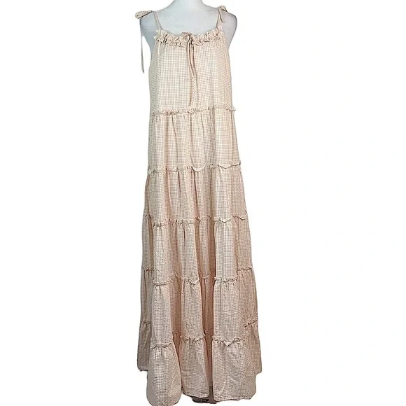 knee length dresses for ladies Create Your Signature Look with Stripe Tiered Skirt Maxi Dress Cruise to  the Full Bloom